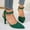 Green, variant on Womens Low Heels Closed Toe Dress Shoes Kitten Heel Pointed Toe Sexy Classic Comfortable Heeled Pumps Adjustable Ankle Strap