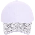 thumbnail image 3 of CUKOLSXA Women's Hats & Caps Baseball Hat Shiny Rhinestone Brim Baseball Cap for Women Sparkle Velcro Ponycap Adjustable Trucker Hat Outdoors Sun Cap, 3 of 4