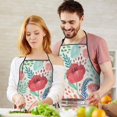 thumbnail image 4 of Women Men Adjustable Bib Apron with Pockets Floral Rose Cooking Kitchen Aprons, 4 of 7