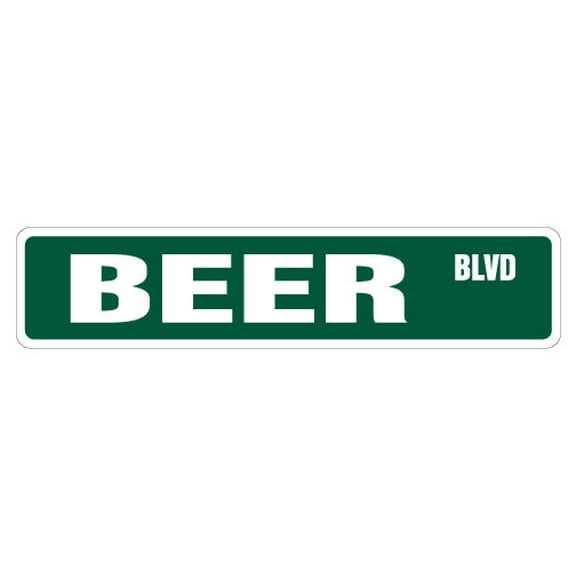 BEER Street Sign new lover drinker road funny | Indoor/Outdoor | 36" Wide