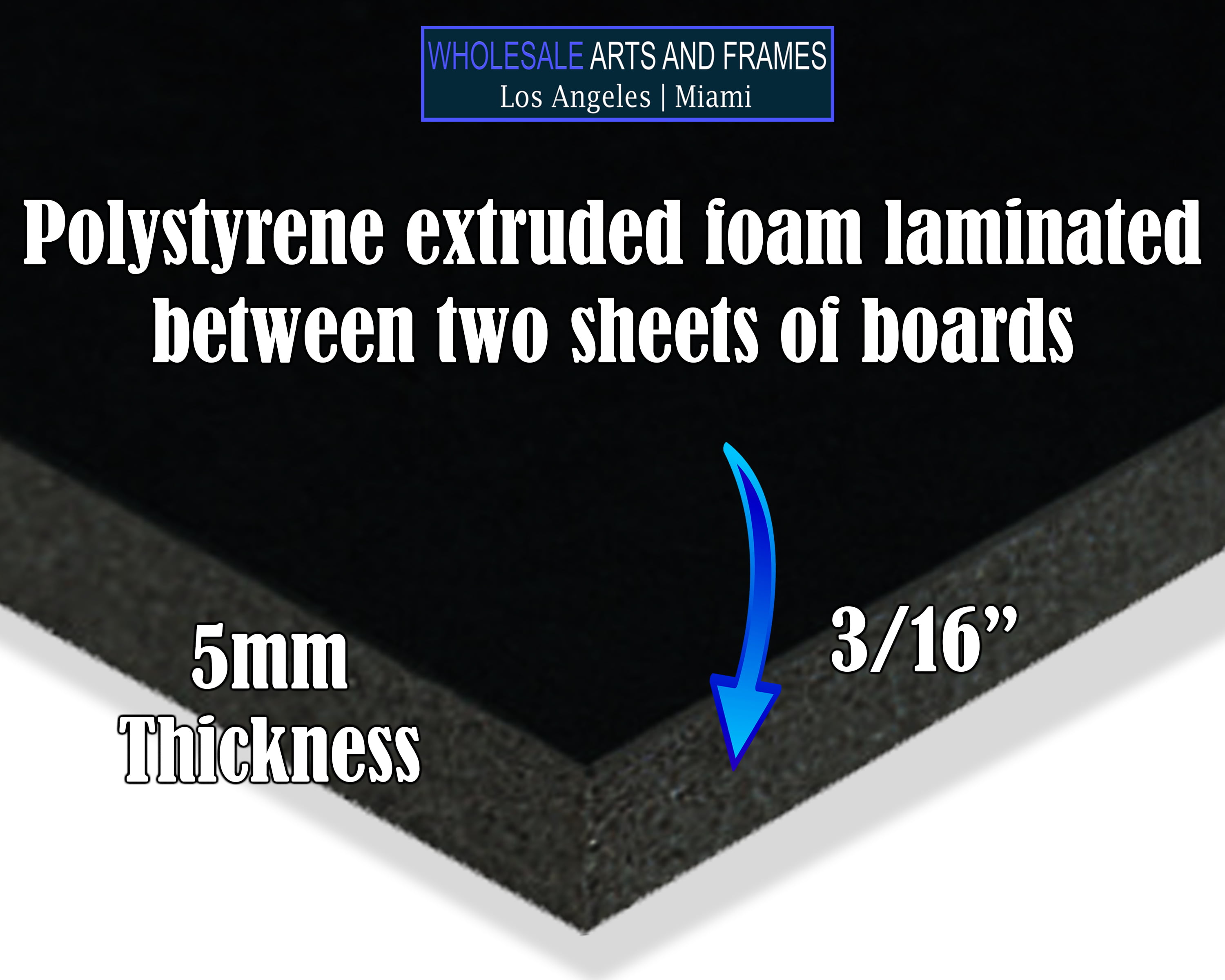 Buy All Black Foam Board, 8x10, Art Packaging and Matting