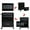 Black-6 Drawer, variant on Aukfa Tool Box, 2 in 1 Steel Rolling Tool Chest & Cabinet On Wheels for Garage, 5-drawer, Blue
