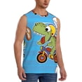 thumbnail image 2 of Easygdp Dinosaur Riding a Motorcycle Men's Breathable Tank Tops Sleeveless Sporty T Shirts for Basketball, Mountaineering, Bodybuilding -Medium, 2 of 8