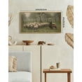 thumbnail image 4 of Drsoum Vintage Wall Art Vintage Classical Oil Painting Sheep Herds and Shepherds Room Decor for Bathroom Bedroom Living Room 8x16in Natural Framed, 4 of 6