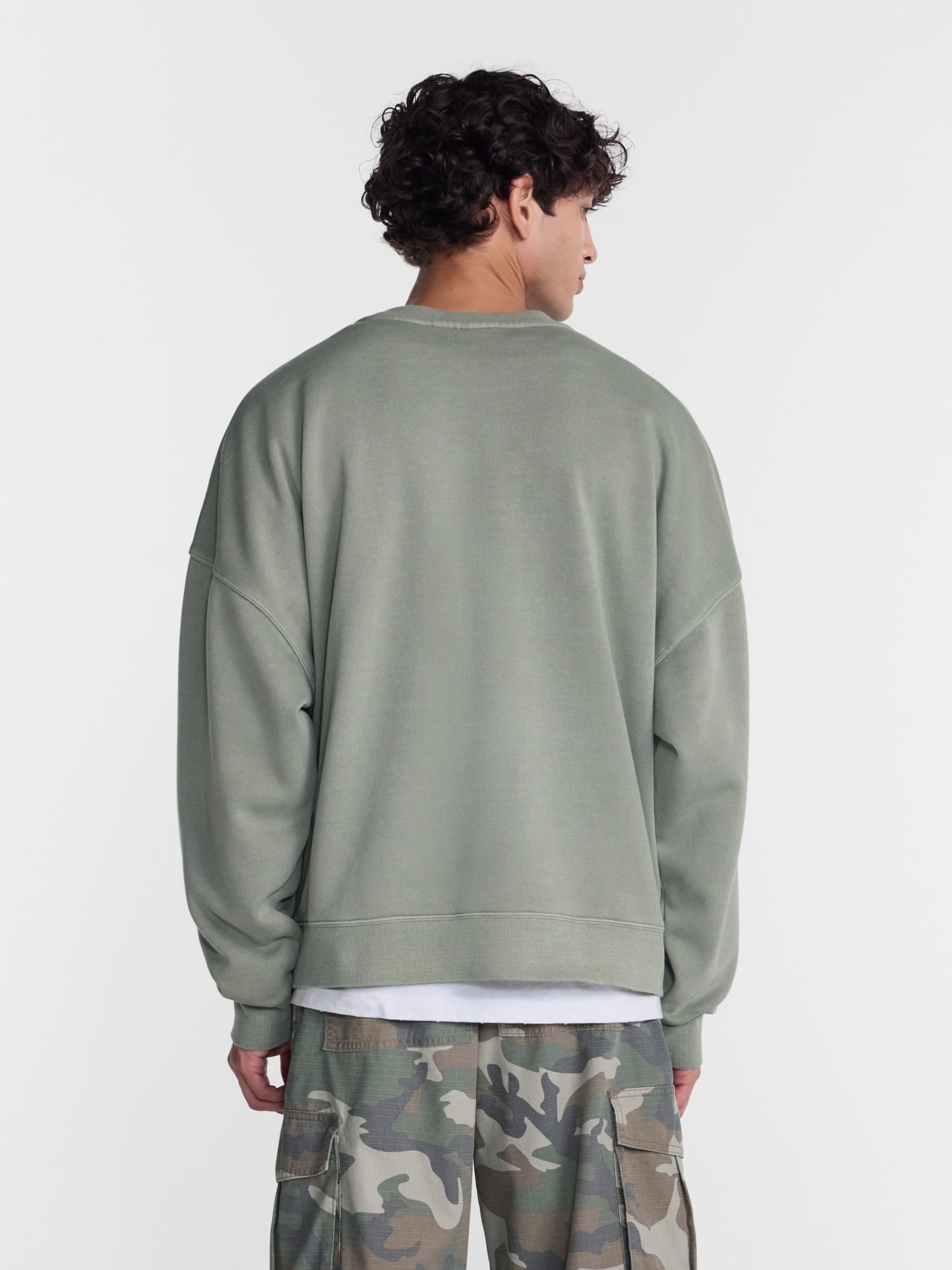No Boundaries Crewneck Fleece Sweatshirt with Long Sleeves, Men's XS-4XLT
