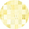 thumbnail image 1 of Ahgly Company Machine Washable Indoor Round Solid Yellow Modern Area Rugs, 7' Round, 1 of 4