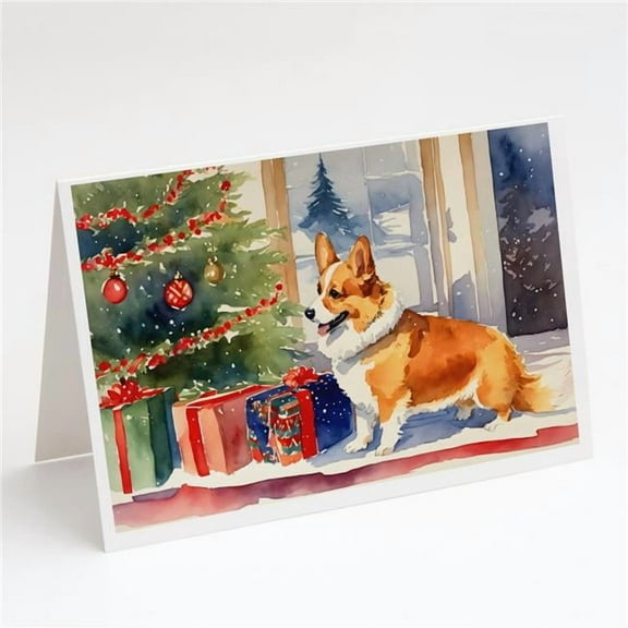 Corgi Cozy Christmas Greeting Cards Pack of 8 7 in x 5 in