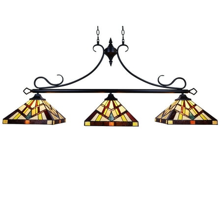 

Chloe Lighting Tiffany Style Mission Design 3-light Linear Island Fixture