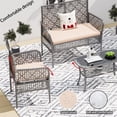 thumbnail image 6 of 4 Piece Patio Furniture Set,Outdoor Wicker Chair Rattan Conversation Sets with Cushions and Coffee Table, for Patio Porch Garden Backyard, khaki, 6 of 6