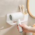 thumbnail image 2 of Wall Mounted Hair Dryer Holder Comb Lotion Cream Storage Rack Organizer for Home Bedroom Bathroom Cable Container Holder, 2 of 4