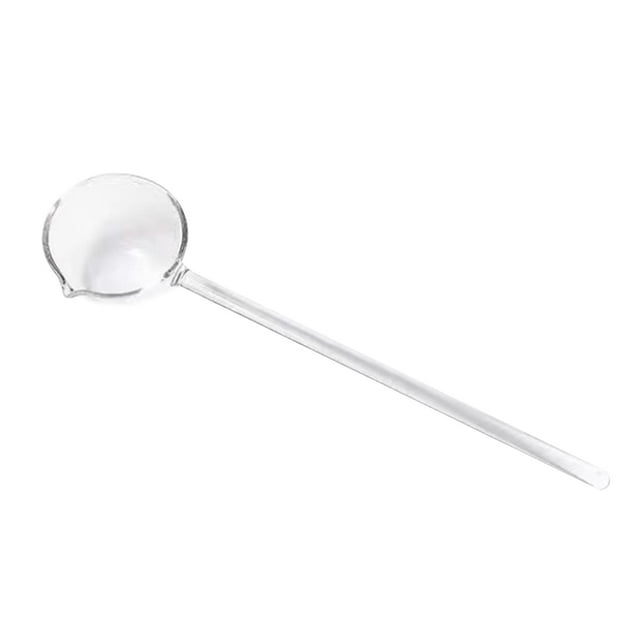 Cucharón grande de vidrio para cocinar, mango largo de 9,92'', resistente al calor, para salsas y salsas. Amarillo