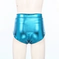 thumbnail image 5 of Kaerm Women's Metallic Dance Festival Rave Bottoms Metallic High Waisted Booty Shorts Sky Blue L, 5 of 7