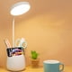 thumbnail image 5 of Lámpara de escritorio LED 2 en 1 + luz nocturna, 5 niveles de brillo, lámpara de lectura recargable con soporte para bolígrafo y soporte para teléfono, lámpara de mesa de cuello de cisne ajustable, 5 of 5
