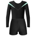 thumbnail image 4 of Eandarui Gymnastics Leotards for Girls Long Sleeve Ballet Dance Unitard Bodysuit Matching Shorts Light Green 12, 4 of 7