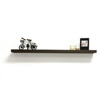 InPlace Shelving, 47.4Wx8Dx1.50H, Wood Floating Display Shelf Wall-Mounted, Pecan