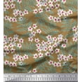 thumbnail image 1 of Soimoi Cotton Duck Fabric Leaves & White Flower Floral Printed Craft Fabric by the Yard 56 Inch Wide, 1 of 1