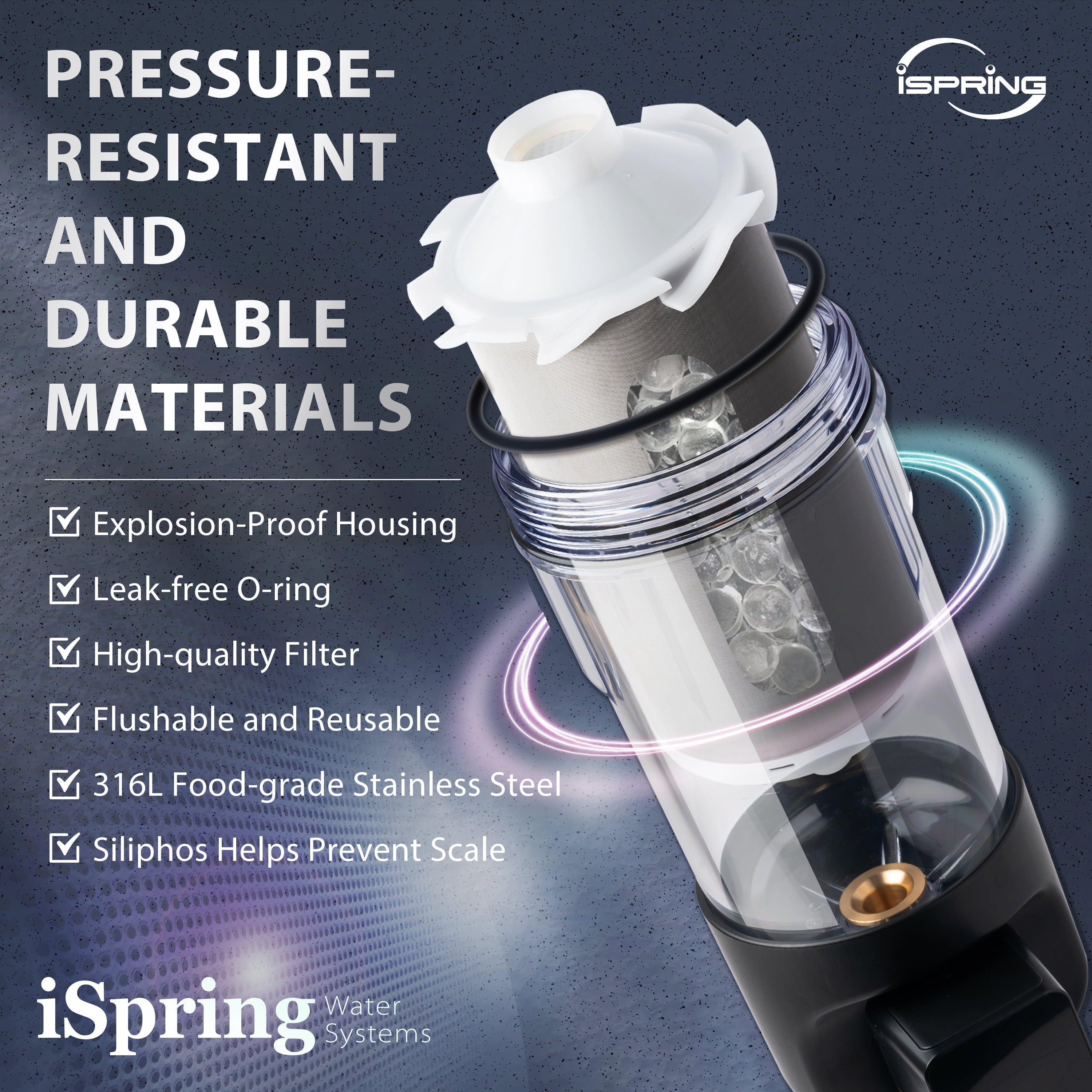 iSpring FWSP200SL-ARJ Spin Down Sediment Water Filter Replacement Cartridge with Siliphos, for WSPSL-ARJ and WSPSL-ARJ-BP Series, 1 Count (Pack of 1)