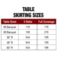 thumbnail image 4 of Ultimate Textile 21 ft. Shirred Pleat Polyester Table Skirt Black, 4 of 4
