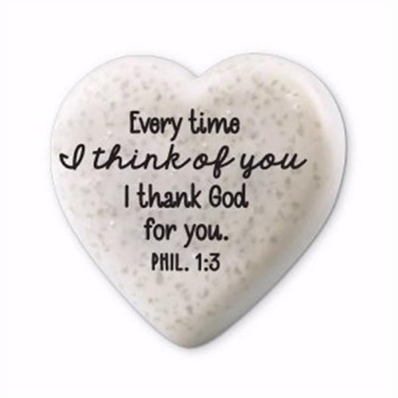 Lighthouse Christian Products 135463 2.25 x 2.25 in. Scripture Stone Plaque - Hearts of Hope No.40734