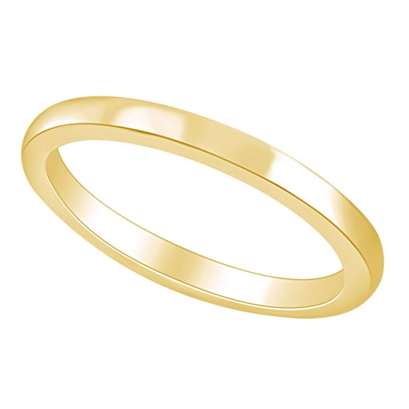 AFFY Round Shape Plain & Simple Engagement Band Ring 14K Solid Yellow Gold Ring Size-5