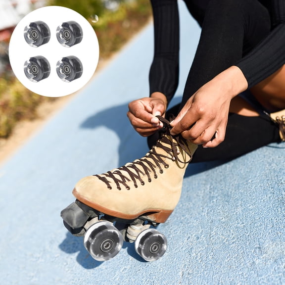 FOMIYES 1Set Replacement Roller Skate Wheels with Double Row Design and Noiseless Rotation