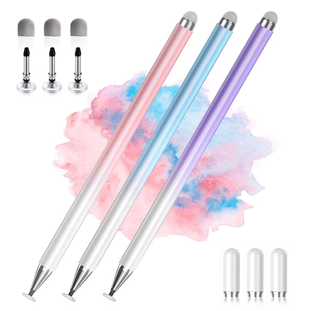 Lápiz táctil AmberVec 2 en 1 universal para pantalla táctil, paquete de 3