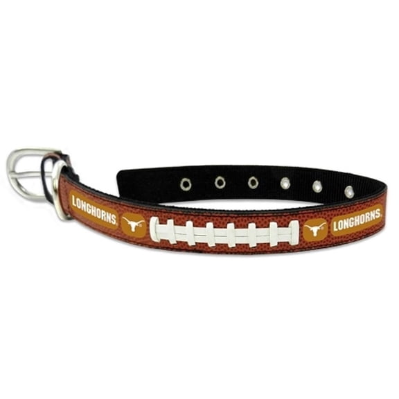Mirage Pet Products 304-23 CL-MD Texas Longhorns Classic Leather Medium Football Collar