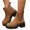 Brown, variant on Women's Slip on Ankle Boots, Plus Size Suede Round Toe Casual Short Boots with Breathable Lining and Cushion Sole, Comfortable Winter Footwear for Everyday Leisure