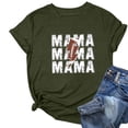 thumbnail image 3 of Mujeres Manga Corta Tops Impreso Cuello Redondo Camiseta Superior, Poliéster Spandex Vintage Humor, 3 of 4