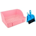 thumbnail image 4 of Papelera de arena para conejos, caja de inodoro esquinera para camas para mascotas, jaula para entrenador de orinal para mascotas, bandeja esquinera , Gris Estilo B Rosa B, 4 of 7