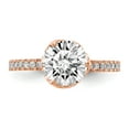 thumbnail image 4 of Solid 10k Tiara Collection Rose Gold Polished CZ Cubic Zirconia Ring - Size 4, 4 of 5