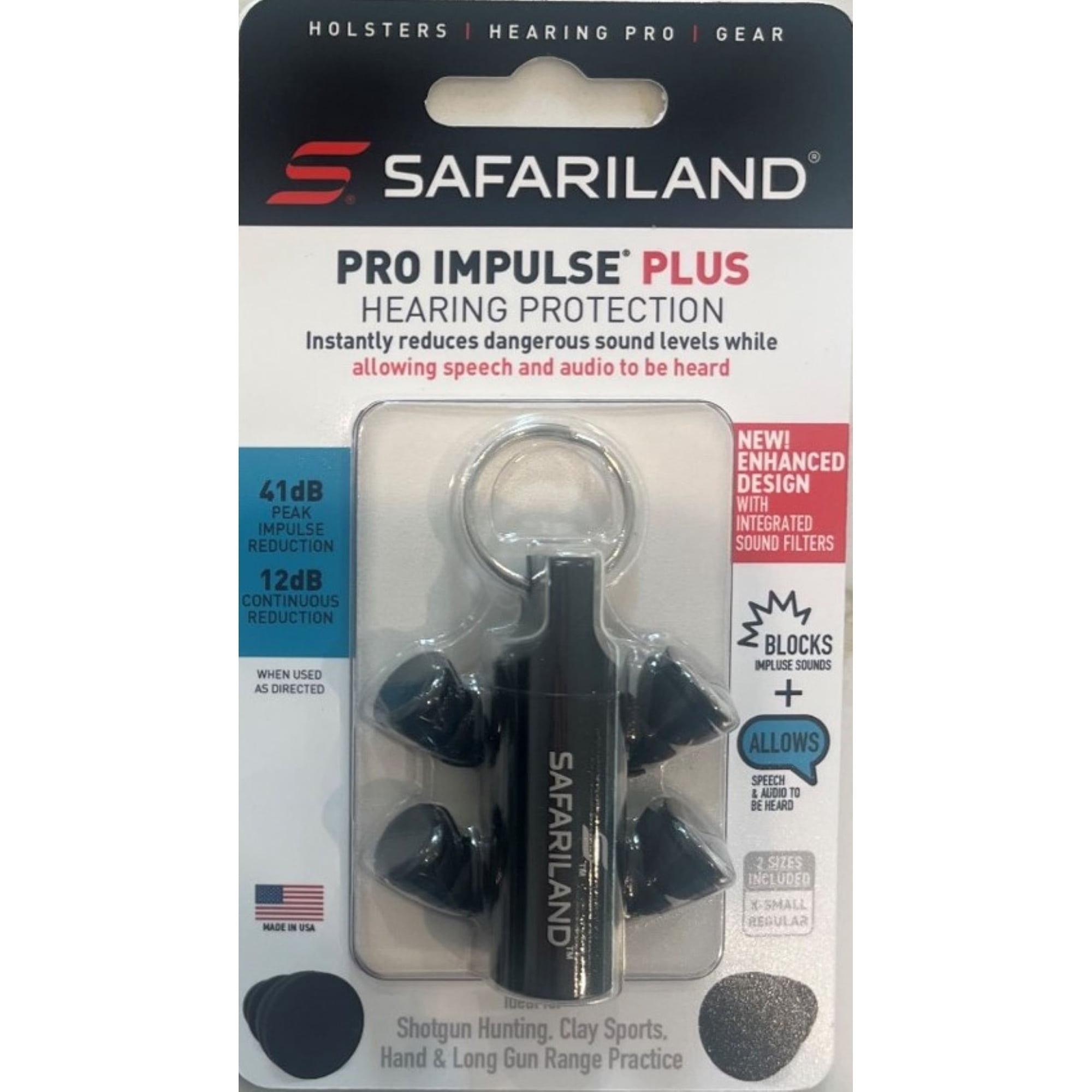 Safariland In-ear Impulse Plus Hearing Protection Provides 41.7db Peak Impulse Reduction.