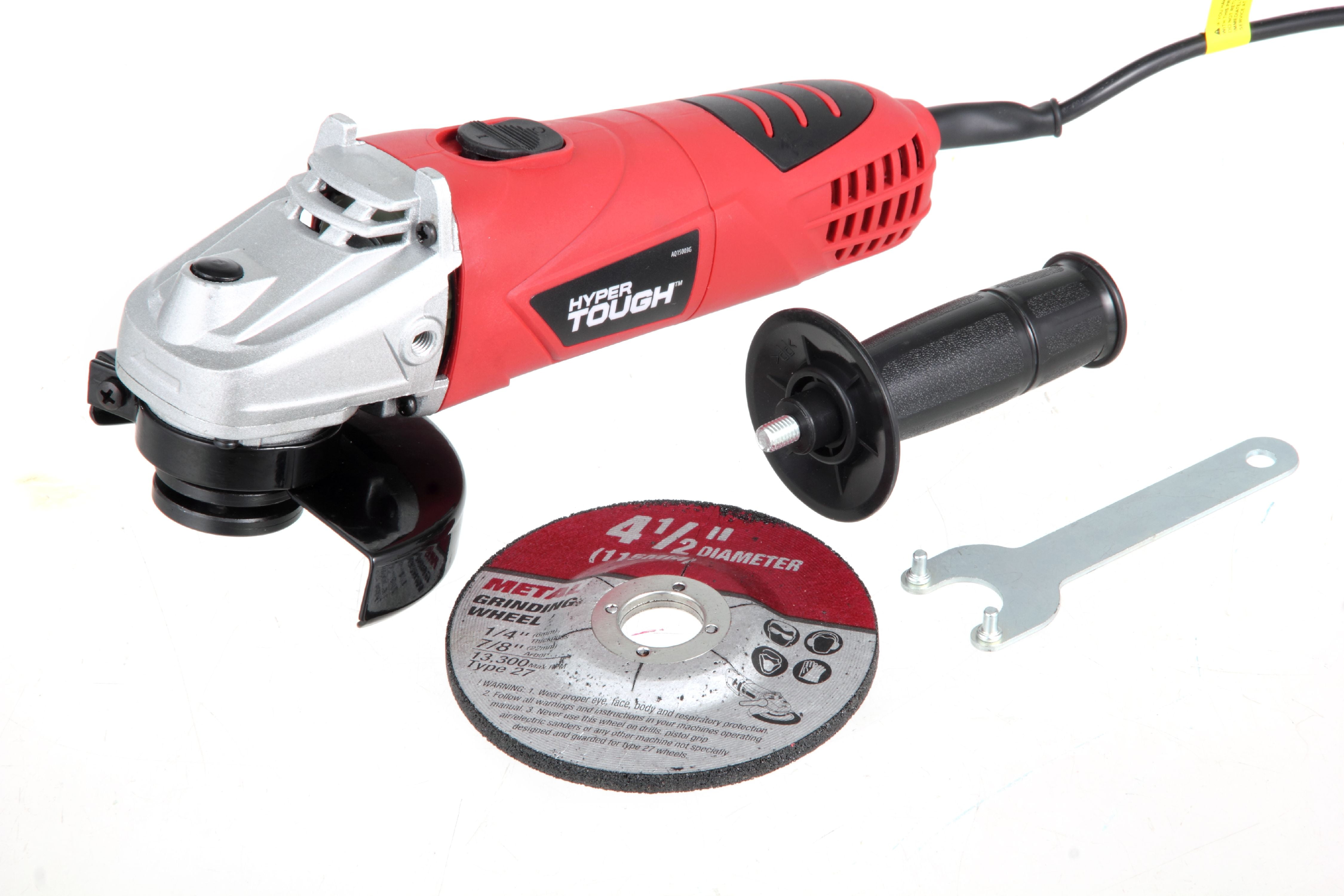 41/2 inch Hyper Tough 6 AMP Corded Angle Grinder with Handle