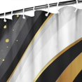 thumbnail image 3 of Black White Gold Wave Marble Shower Curtain 84"x72" ,Bathroom Decorative Shower Curtains Set with 12 Hooks,Modern Waterproof Washable Shower Curtain, 3 of 6