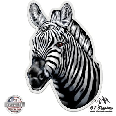 Zebra - 3" Vinyl Sticker - For Car Laptop I-Pad Phone Helmet Hard Hat - Waterproof Decal