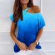 thumbnail image 2 of Mujeres Verano Cuello Redondo Manga Corta Estampado Sin Tirantes Camiseta Tops Blusas OAVQHLG3B Store  lin121212, 2 of 4