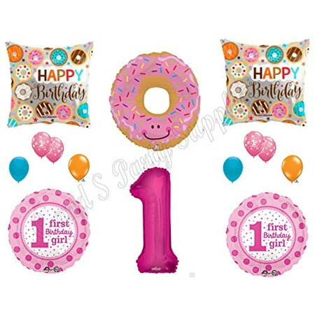 Donut Grow Up 1st Birthday Party Balloons Decoration Supplies