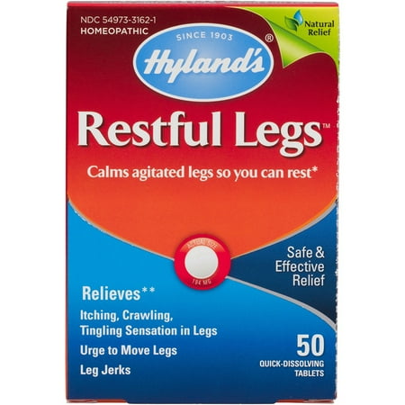 Hyland's Restful Legs Tablets, Natural Relief of Itching, Crawling, Tingling and Leg Jerk, 50 Count