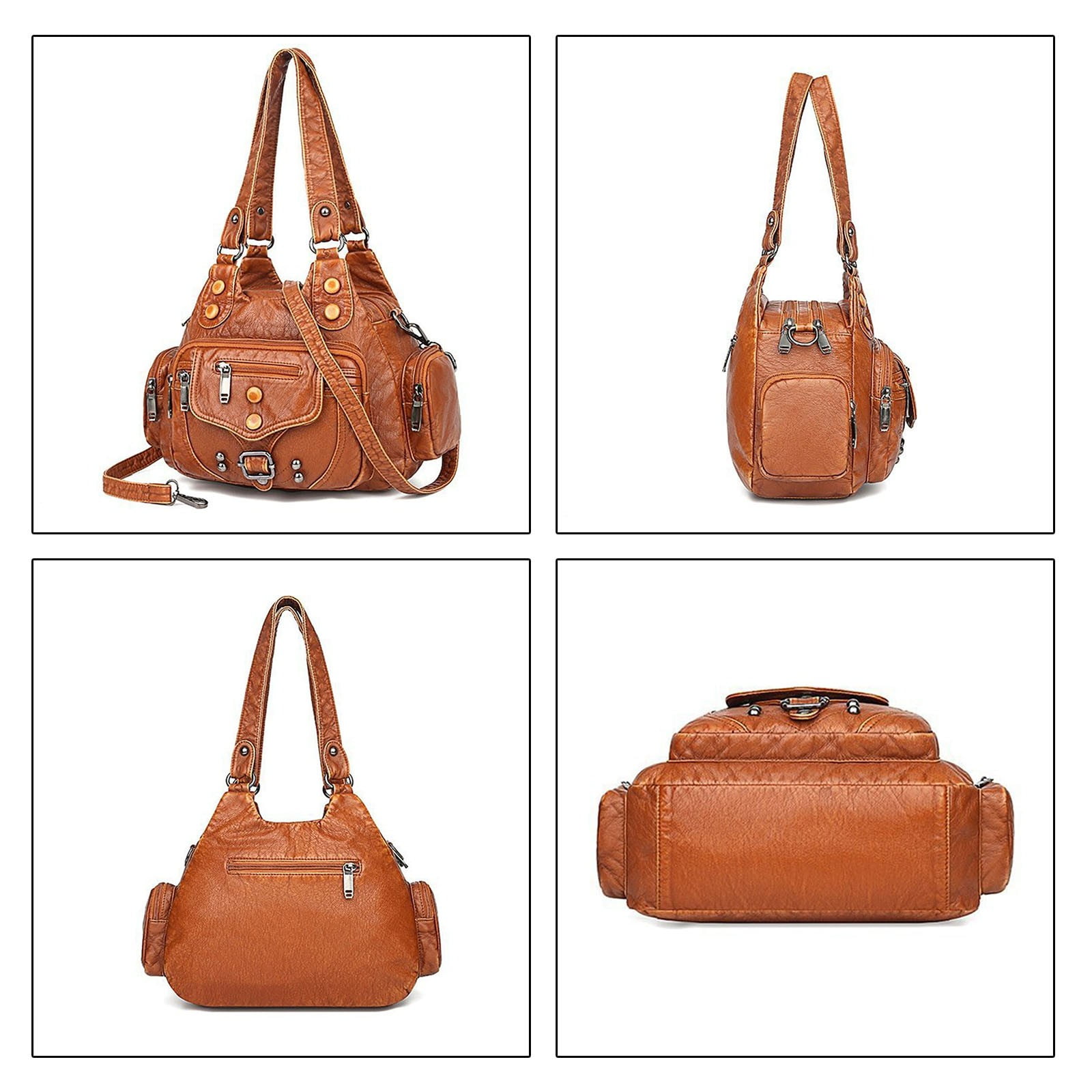 LONGshukeji Hobo Bags for Women Vegan Leather Shoulder Purses and Handbags Ladies Tote Bags Purse with Crossbody Strap