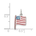 thumbnail image 3 of Sterling Silver Polished Enamel American Flag Pendant QC8636, 3 of 4