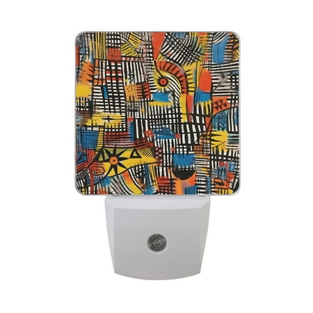 

Abstract Pattern Night Light LED Dusk to Dawn Auto Sensor Night Lamp Plug-in Nightlight for Bedroom Hallway Kitchen 2 PCs