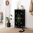 thumbnail image 6 of Gothic Dresser for Bedroom with 4 Storage Drawers Floral Dragonfly Botanical Greenery Black Dressers Chest of Drawers Steel Framed Fabric Closet Organizers for Dorm Entryway Living Room, 6 of 8