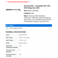 thumbnail image 2 of Steering Shaft - Compatible with 1995 - 2002 Dodge Ram 2500 1996 1997 1998 1999 2000 2001, 2 of 2