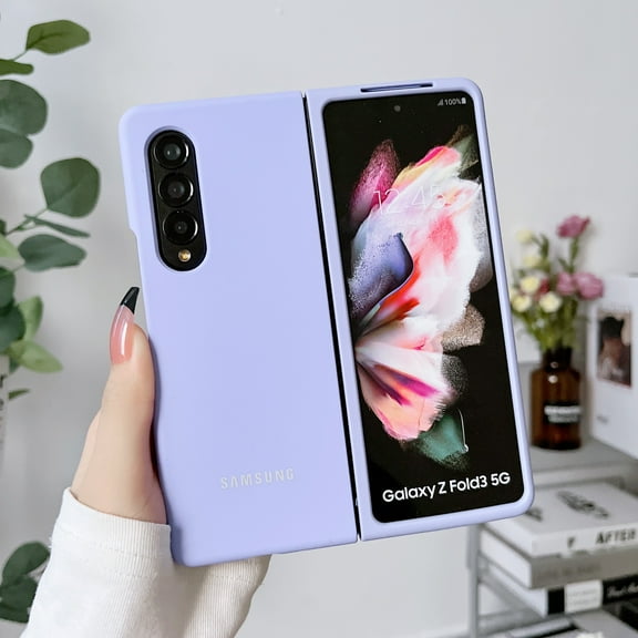 For Samsung Galaxy Z Fold 3 5G Hybrid Liquid Silicone PC Shockproof Hard Phone Case Cover