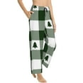 thumbnail image 2 of Fotbe Green White Lumberjack Plaid Women's Pajama Pants,Sleepwear Pants,Pj Bottoms Drawstring And Pockets-Large, 2 of 9