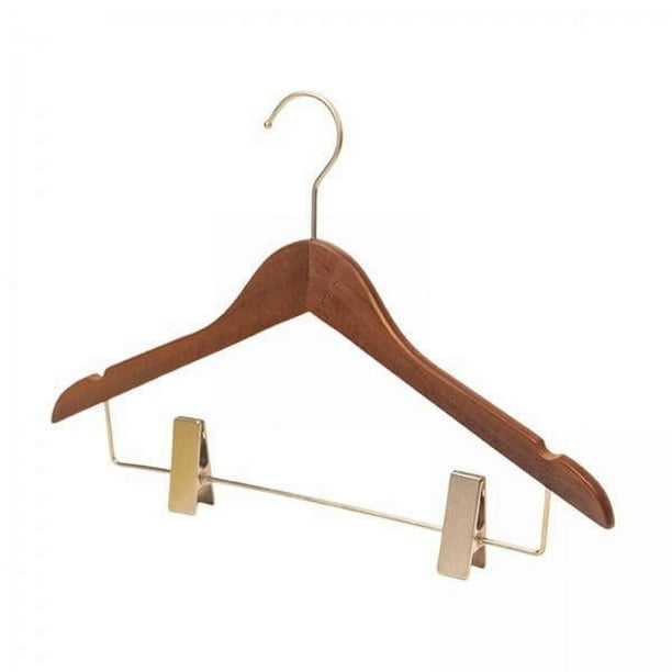 Percha de ropa,Percha de madera suave con clips para pantalones,Percha de ropa organizador multifuncional blusa,Percha de falda de diseño vintage vestidos abrigo hogar,Percha de traje