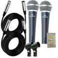 thumbnail image 1 of Fat Toad Vocal Microphones with XLR Mic Cables & Clips (2 Pack) Cardioid Dynamic Handheld for Home Studio Recording Package, Live Stage Singing, Adult DJ Karaoke | Pro Audio Mic Cords, 3-Pin Wire, 1 of 4