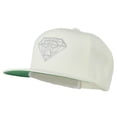 thumbnail image 2 of Big Diamond Embroidered Flat Bill Cap - White OSFM, 2 of 5