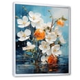 thumbnail image 2 of Designart "White Orange beautyful Snowdrops Flowers II" Floral & Botanical Floater Framed Wall Decor, 2 of 7