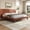 Brown, variant on Noble House Hazel Queen Size Pine Wood Platform Bed Frame with Legs and Headboard, Mid-Century Modern Design, White
